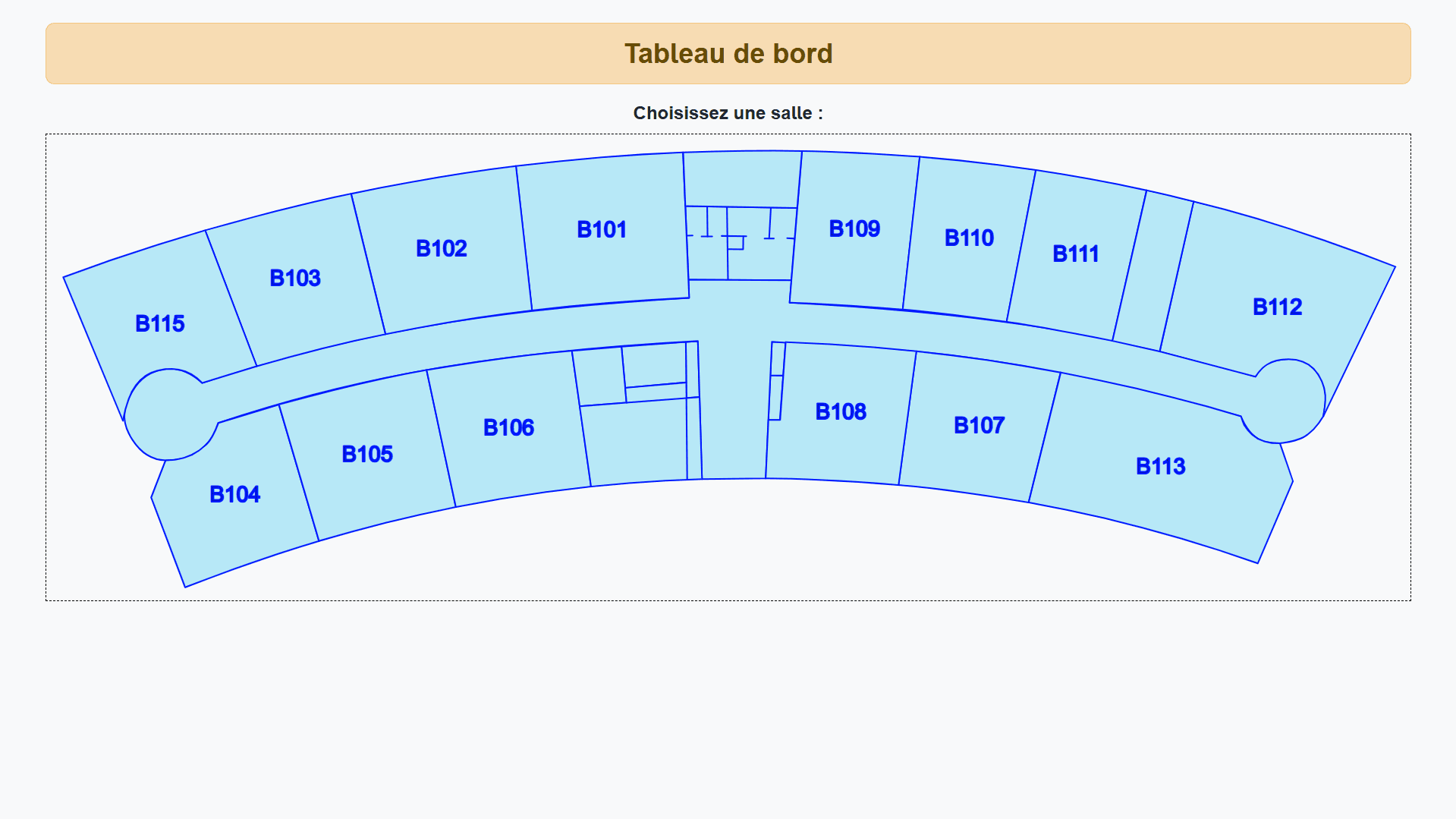 Plan interactif des salles du Dashboard IoT