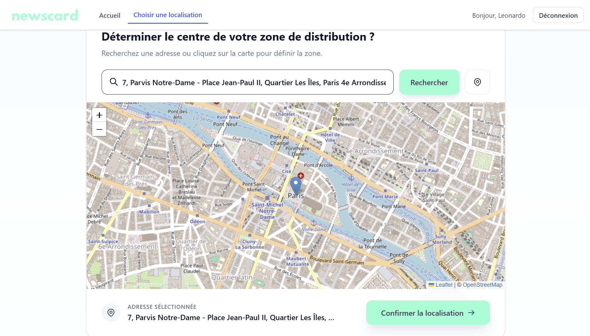 Carte interactive avec localisation