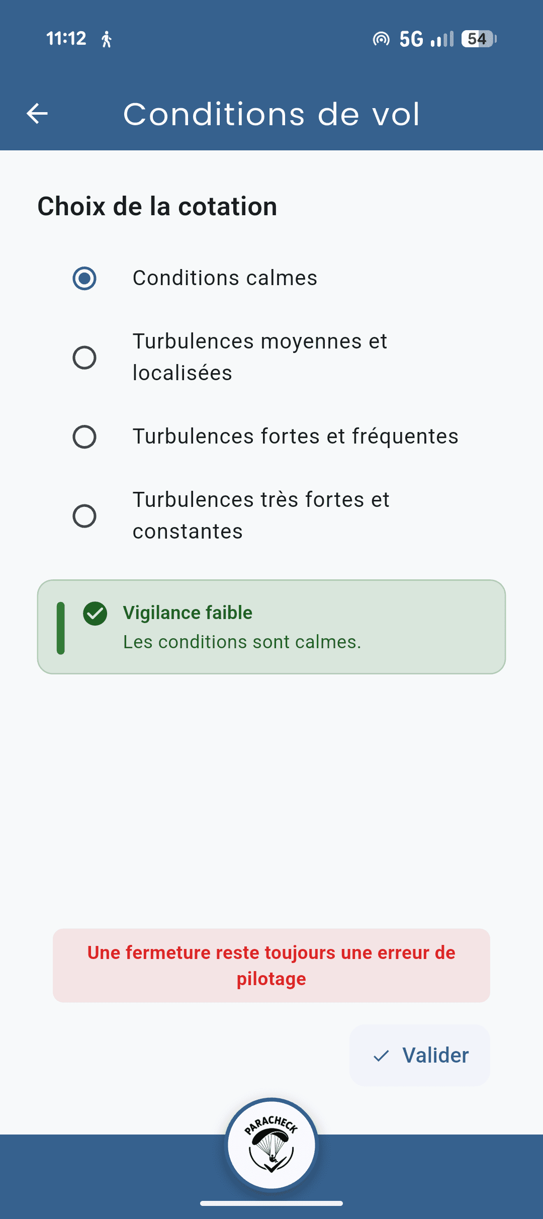 Interface de ParaCheck 2