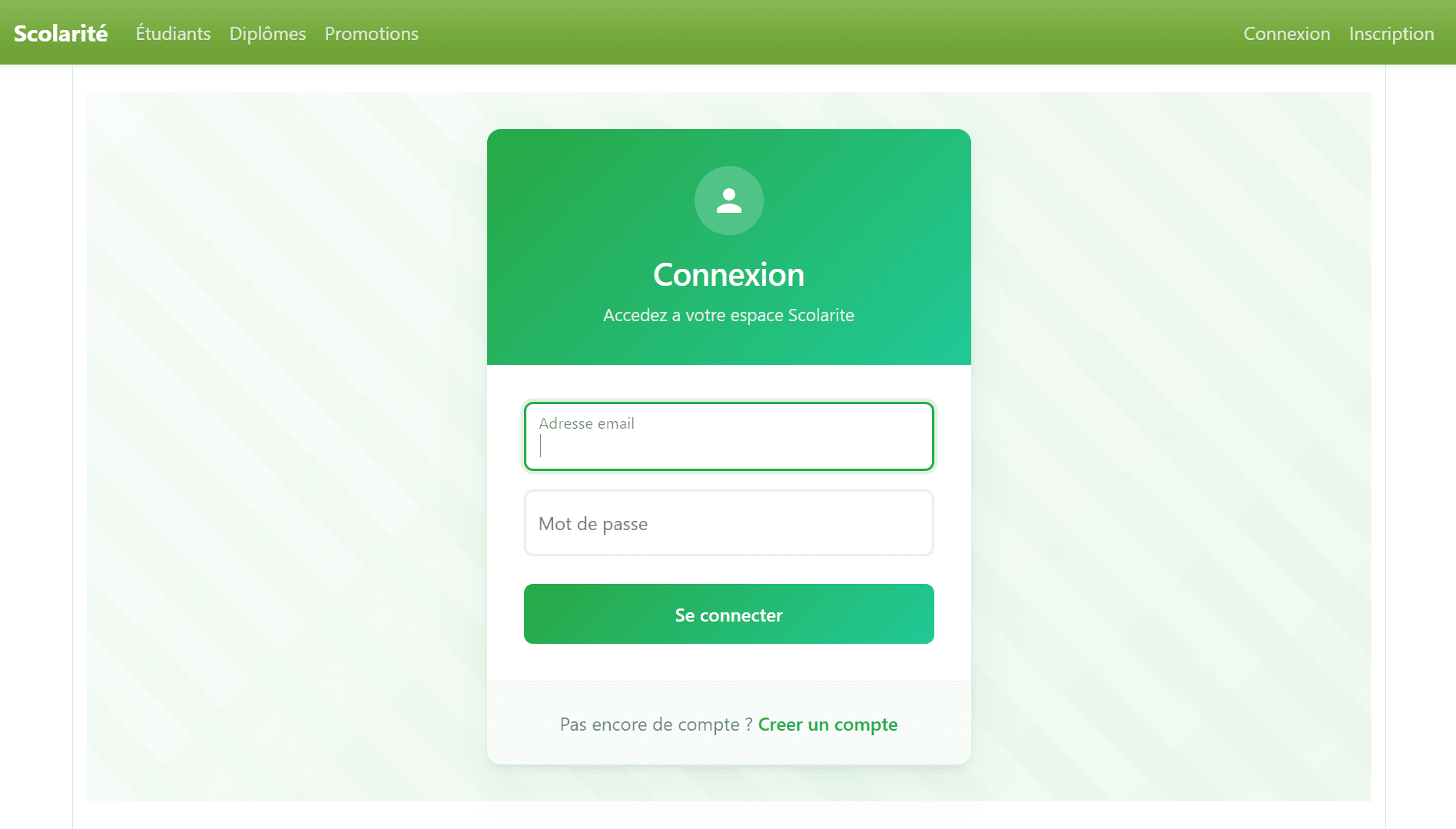 Détail d'un étudiant