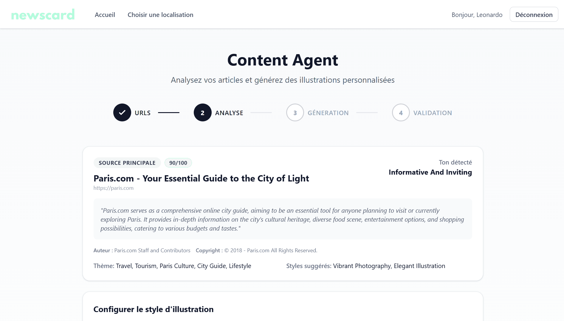 Assistant IA - Analyse automatique avec scoring de pertinence